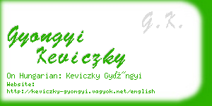 gyongyi keviczky business card